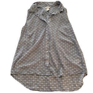 Blue Patterned Tank Top